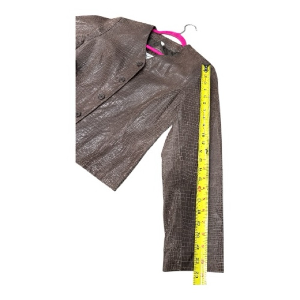 Pendleton Brown Crocodile-Embossed Jacket Size L - image 6